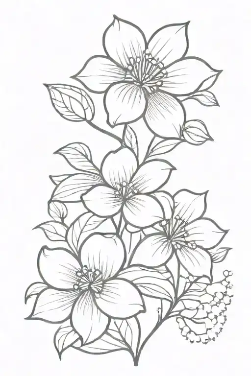 flower simple for a friend group of 8 girls tattoo design idea
