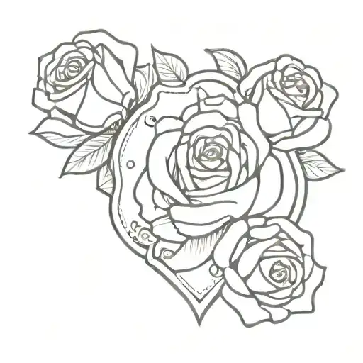 blackjack hand with roses tattoo design idea