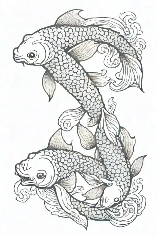koi fish yin yang tattoo design idea