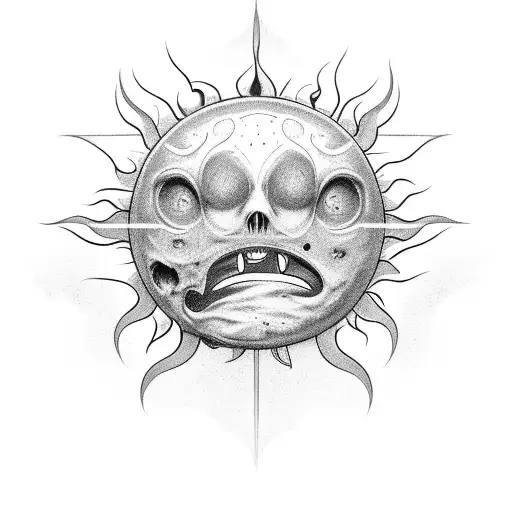 sun without a face tattoo design idea
