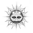 sun without a face tattoo design idea