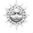 sun without a face tattoo design idea