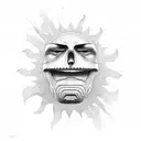 sun without a face tattoo design idea