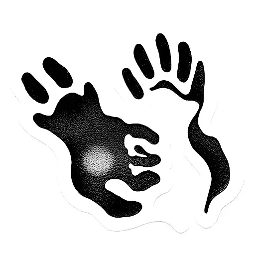 dog and cat paws tattoo design idea