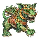 Pre-Hispanic Quetzalcoatl and Jaguar Warrior full body tattoo design idea