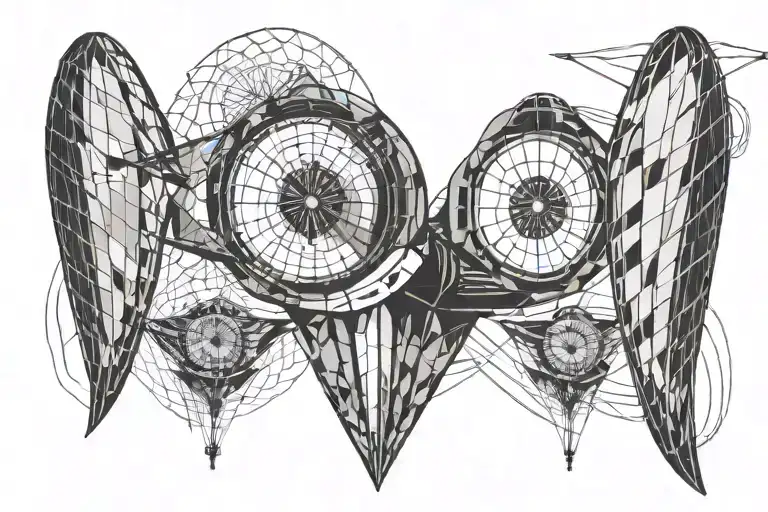 paragliding and motors tattoo design idea