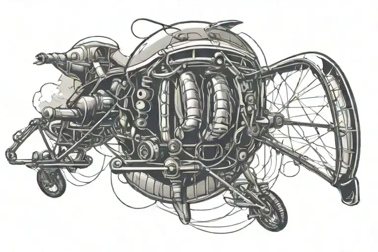 paragliding and motors  tattoo design idea