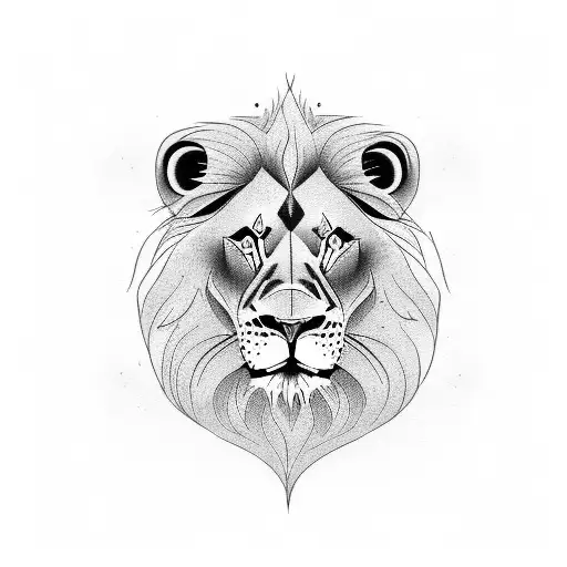 lion you look dead you look alive tattoo design idea