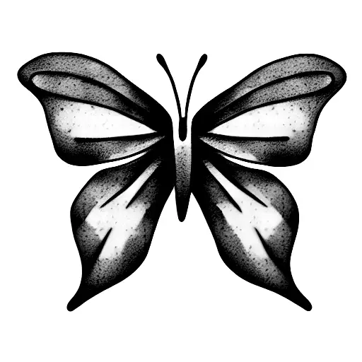 gardenia, fern, hydrangeas, with 3 butterflies  tattoo design idea