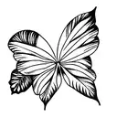 gardenia, fern, hydrangeas, with 3 butterflies  tattoo design idea