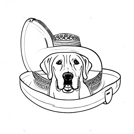 A Labrador dog wearing a sombrero and playing a guitar tattoo design idea