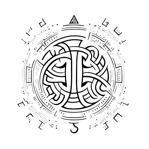 A minimalist tattoo of a Nordic rune symbolizing strength and knowledge tattoo design idea