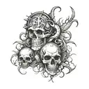 Create a tattoo of an EMT symbol surrounded by scorpions and skulls for a bold and meaningful design tattoo design idea