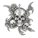 Create a tattoo of an EMT symbol surrounded by scorpions and skulls for a bold and meaningful design tattoo design idea