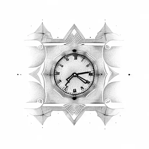 time clock sleeve egyptian tattoo design idea
