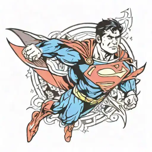 colorful Superman tattoo design tattoo design idea