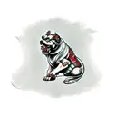 foo dog leg sleeve tattoo design idea