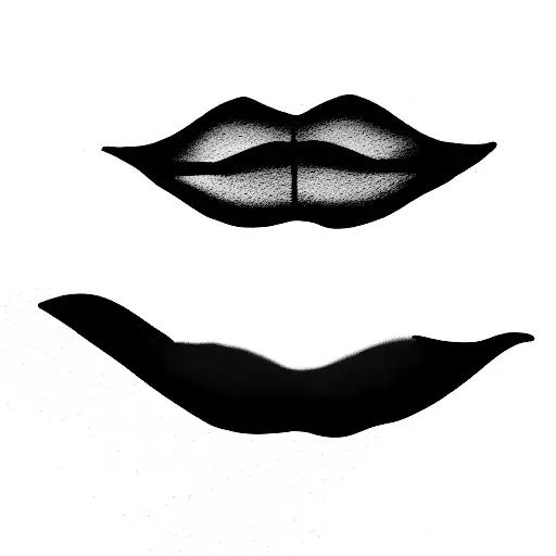 in a compact mirror reflection is red lips tattoo design idea