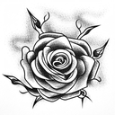 burning rose tattoo design idea