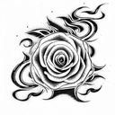 burning rose tattoo design idea