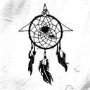 dream catcher with illuminati tattoo design idea