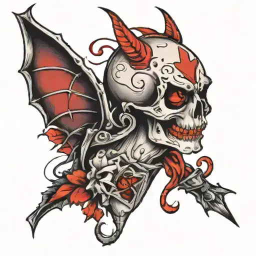 evil love hurts tattoo design idea