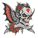 evil love hurts tattoo design idea