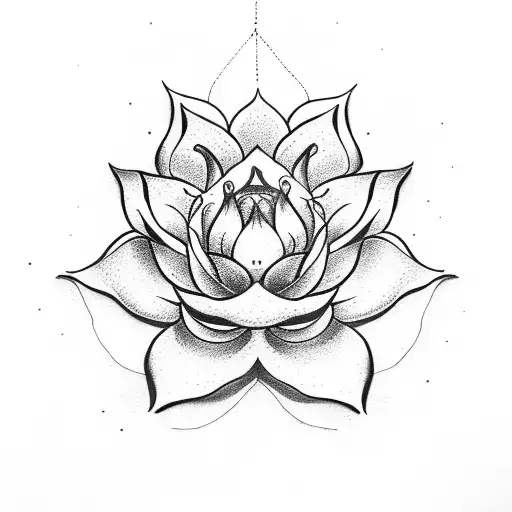 witch knot and lotus flower tattoo design idea