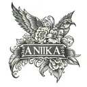 Anika name engraved tattoo design idea