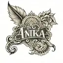 Anika name engraved tattoo design idea
