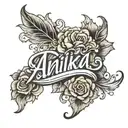Anika name engraved tattoo design idea