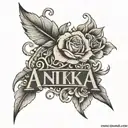 Anika name engraved tattoo design idea
