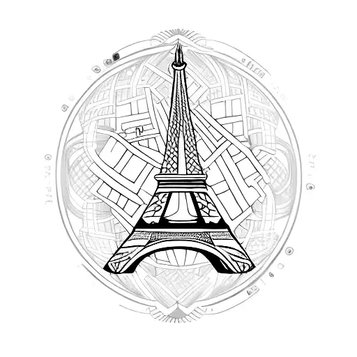 eiffel tower rugby tattoo design idea