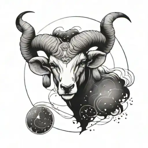 Aries constellation intertwined tattoo design idea
