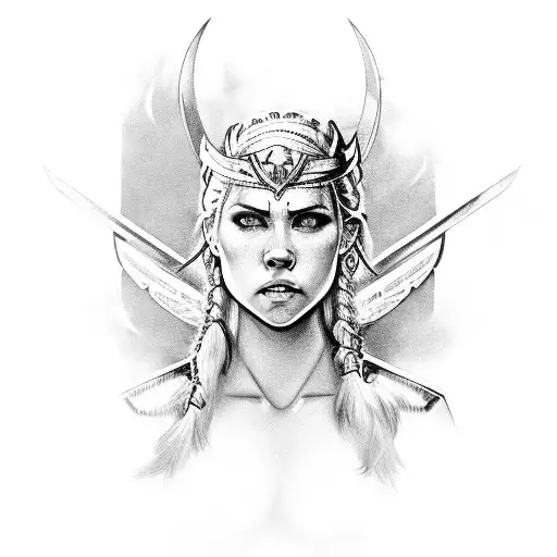 Valkyrie warrior lagertha tattoo design idea