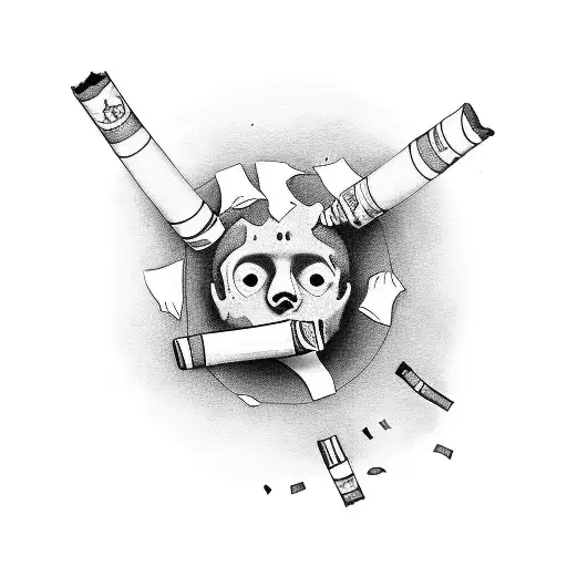 Cigarette being put out on a calendar on friday the 13th tattoo design idea