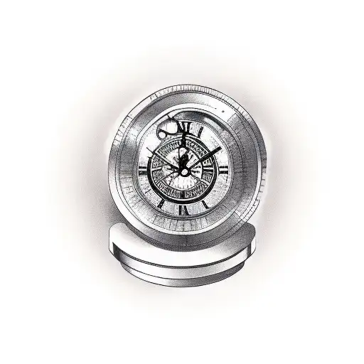 kid climbing stairs into clock tattoo design idea