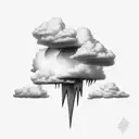 clouds with lightning tattoo design idea