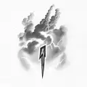 lightning coming from cloud tattoo design idea