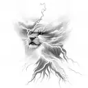 lightning coming from cloud tattoo design idea