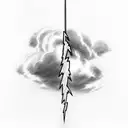 lightning coming from cloud tattoo design idea