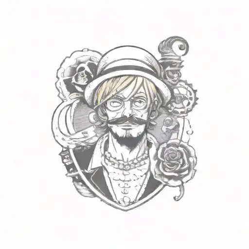 sanji one piece tattoo design idea