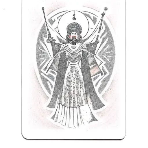 black women high priestess tarot  tattoo design idea