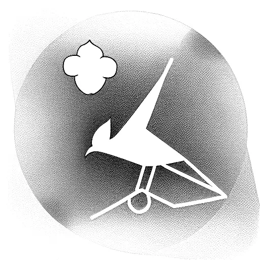 geometric dove with honey combs tattoo design idea