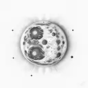 A realistic portrait of the client's favorite planet, Mercury, with intricate details of its surface and craters tattoo design idea