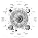 A celestial map of the solar system with the planets aligned in their correct order tattoo design idea