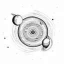 solar system with the planets aligned sequent in their correct order  tattoo design idea