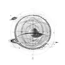 solar system with the planets aligned sequent in their correct order  tattoo design idea
