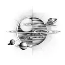 solar system with the planets aligned sequent in their correct order  tattoo design idea