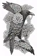 itachi crow holding tattoo design idea